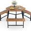 Mesa Picnic Acacia 6 Personas Hexagonal con Banco y Marco