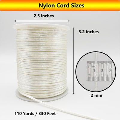 Cuerda nailon satinado 2mm 330pies para joyas y manualidades