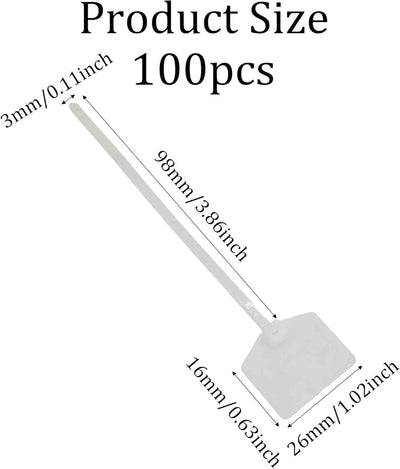 100 Bridas Blancas Correas Plástico para Cables