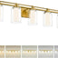 Lámpara baño 5 luces dorado cepillado moderna sobre espejo