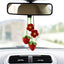 2 Pzas Adornos Espejo Retrovisor Flores Fresa Roja Decoración