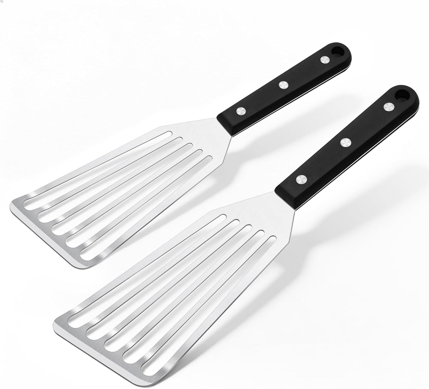 Espátula para parrilla acero inox 2 pzas con mango ABS