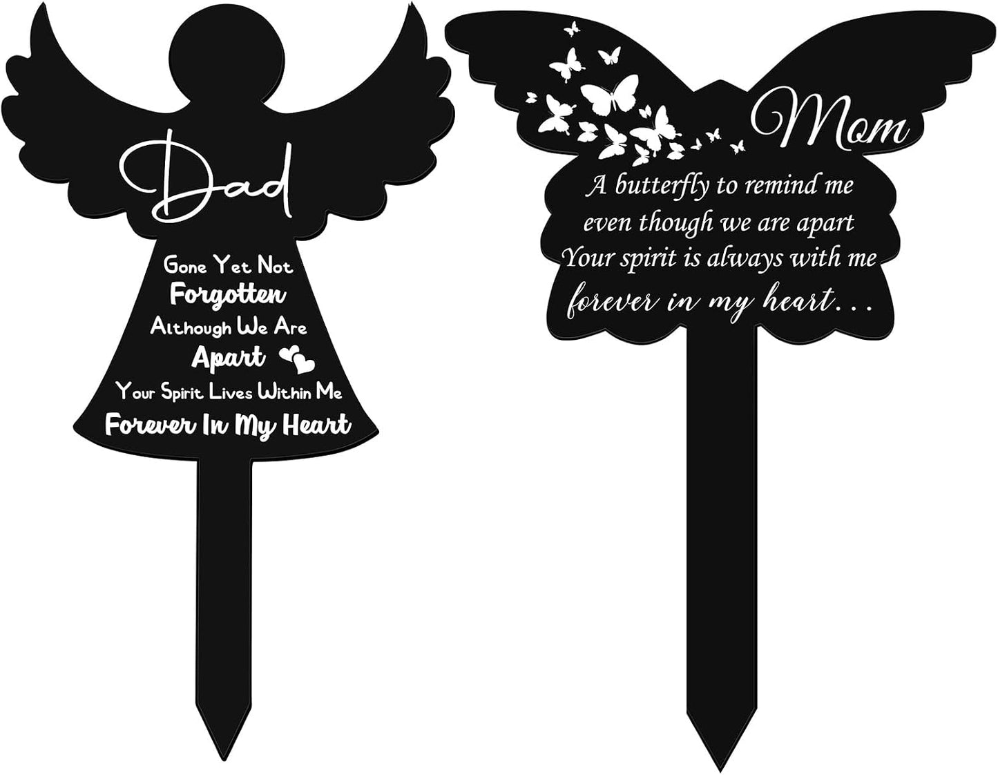 2 Pzas Letreros Metal Decoración Tumba Mamá y Papá