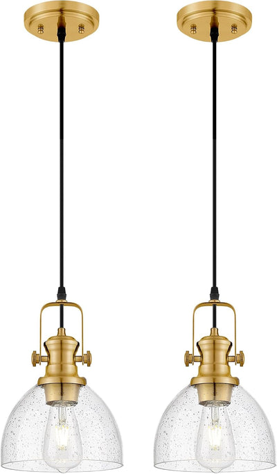 Luces colgantes isla cocina pack 2 vidrio transparente