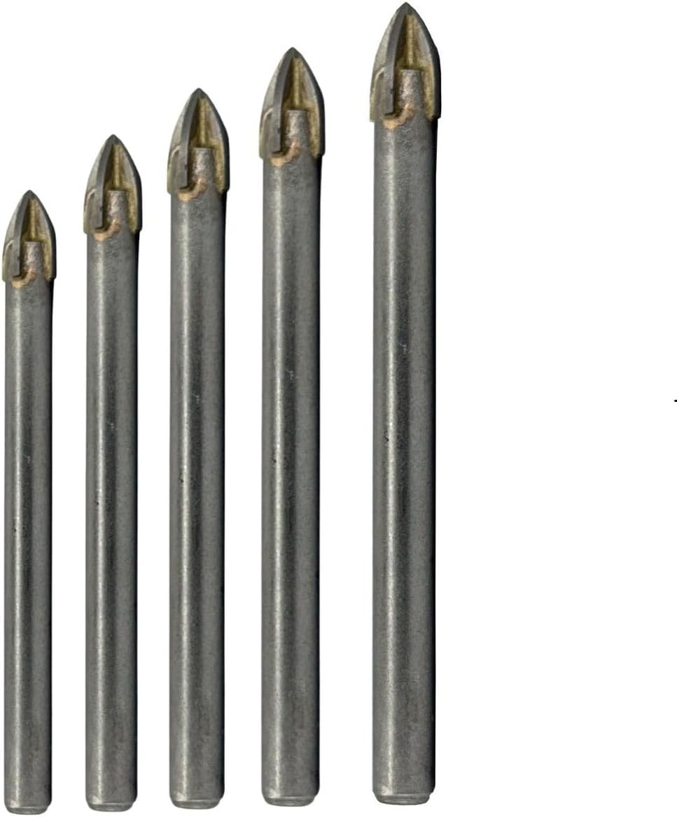 Set 5 Brocas Vidrio Carburo 4 Flautas 1/8-3/8