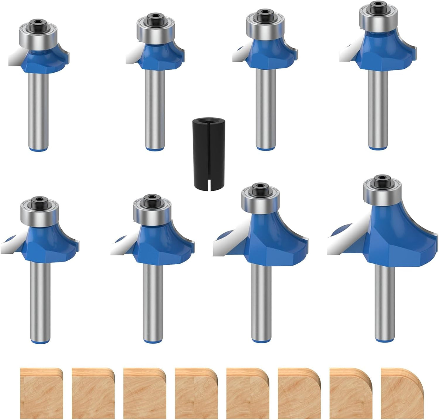 Set 4 Pzas Brocas Redondeadas 1/4pulg para Enrutador