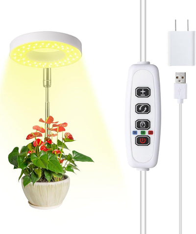 Anillo de ángel luces cultivo plantas 48 LED 5V 2A ajustable