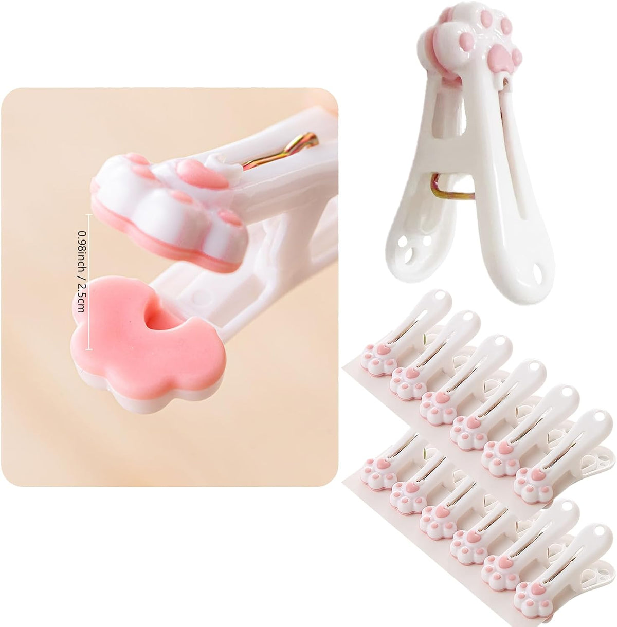 Pinza ropa clips toallas sin rastros set 12 rosas