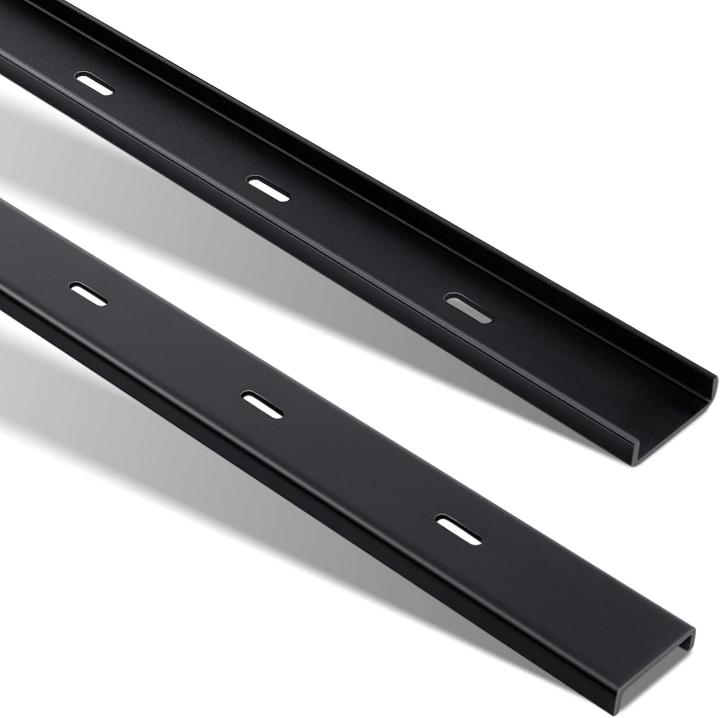 2 Pzas Soporte Metal Canal C Acero Refuerzo Carpintería Negro