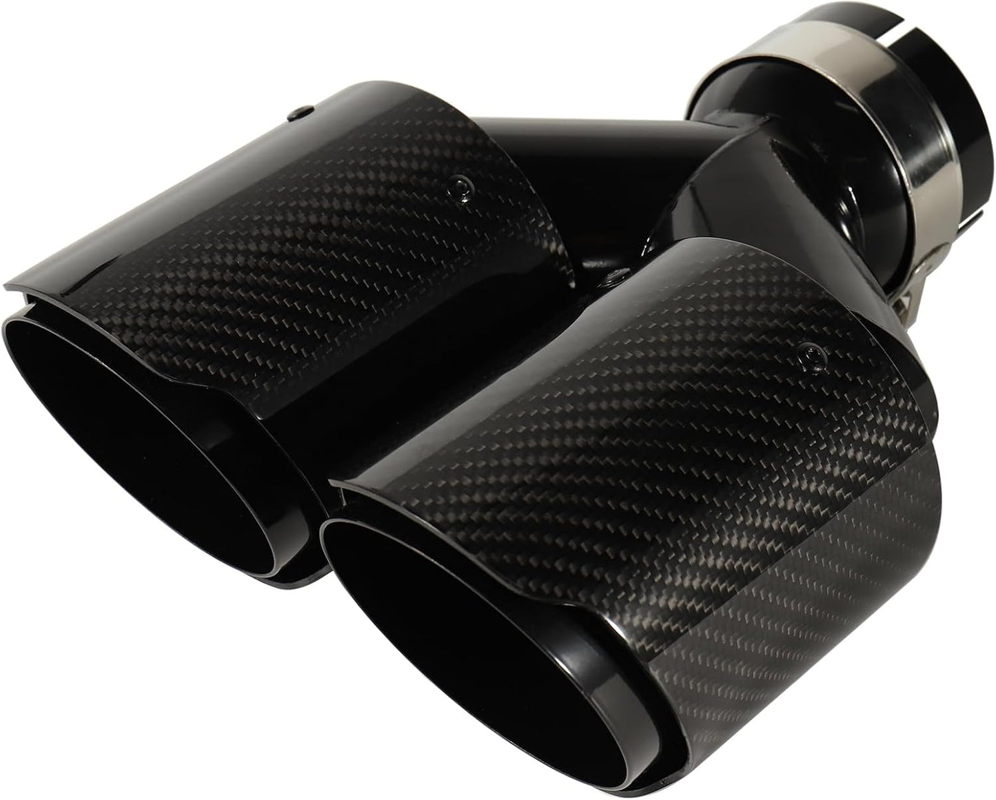 Punta escape fibra carbono doble 2.5x4pulg