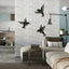 Decoración pared colibrí metal 3 Pzas color negro