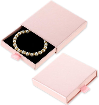 2 Cajas Regalo Joyería Cartón Rosa 3.14x3.14x0.66"
