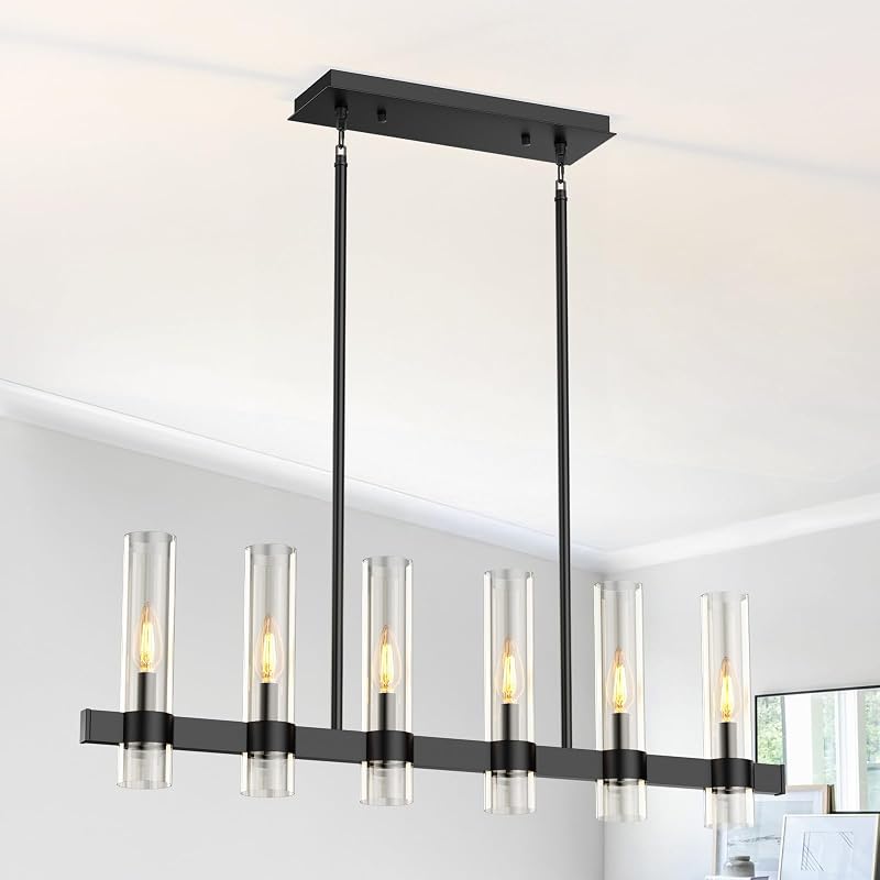 Candelabro colgante 6 luces ajustable metal moderno