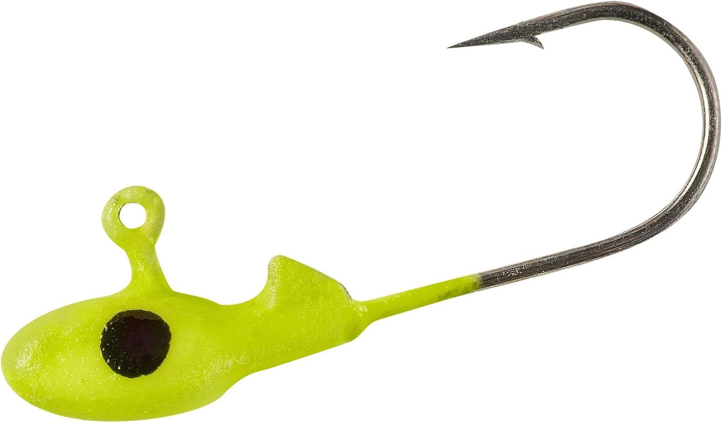 Cabezales brillantes para cebos plásticos 1/24oz Chartreuse Glo