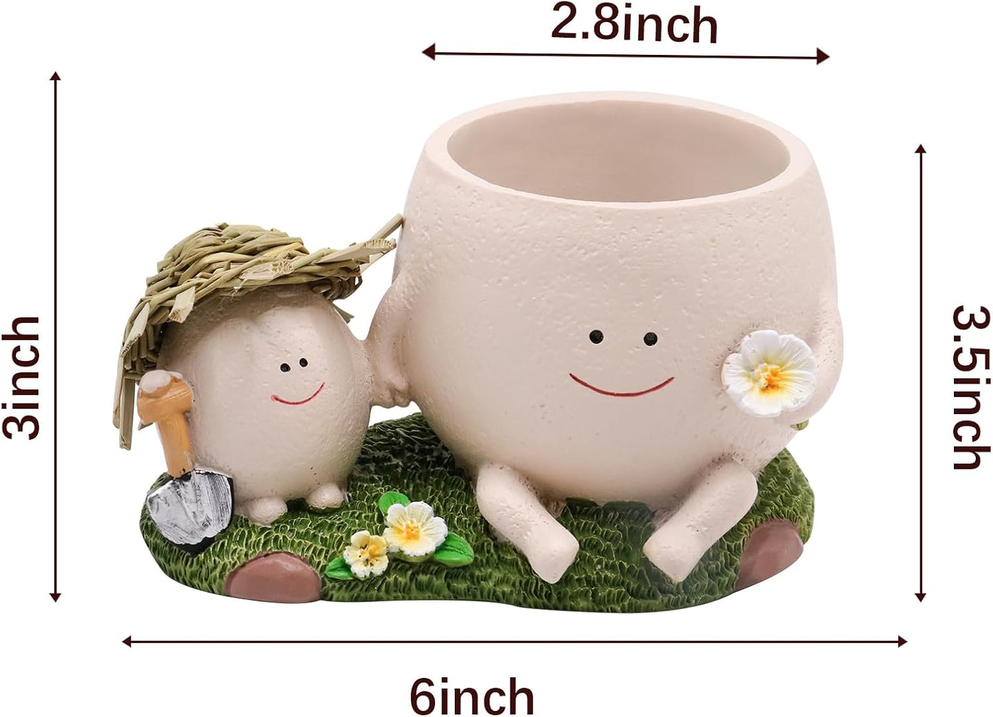 Maceta Resina Cara Sonriente para Plantas Interior Exterior