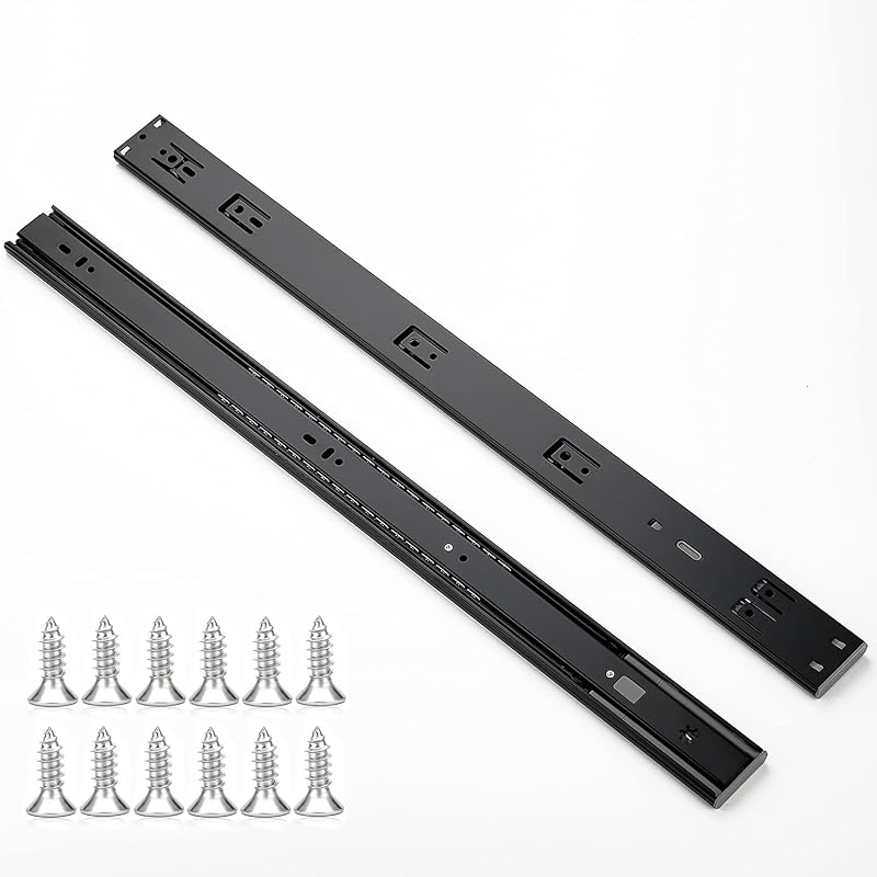 20 Diapositivas cajón 24" 10pares negro rodamiento bolas