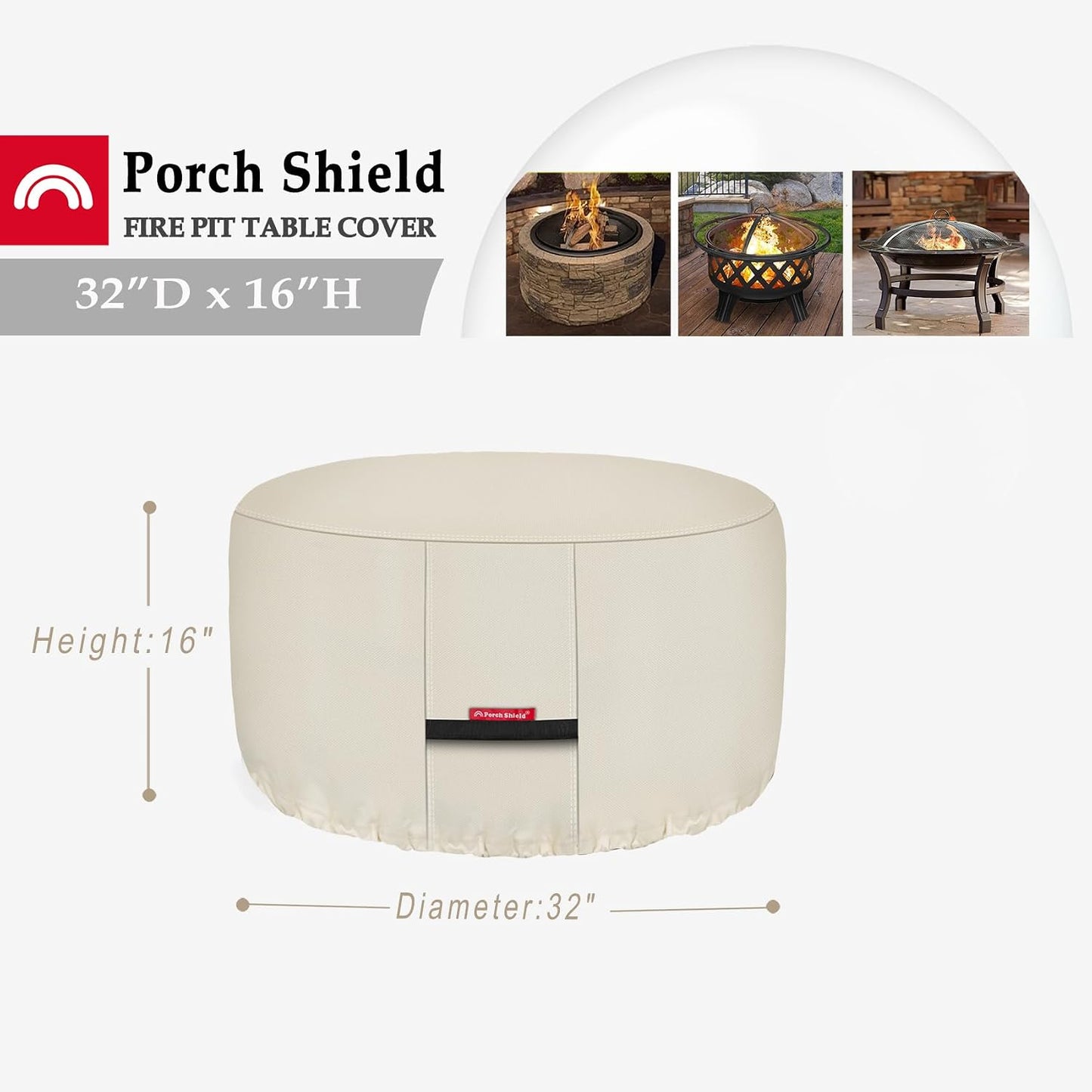 Cubierta impermeable 600D para mesa fuego chimenea uso
