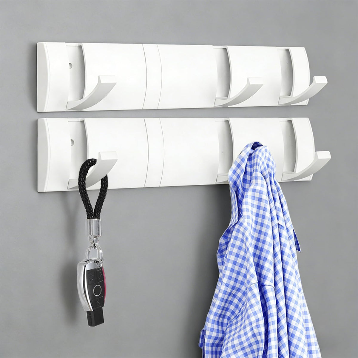 Ganchos plegables para abrigos y toallas de baño acero