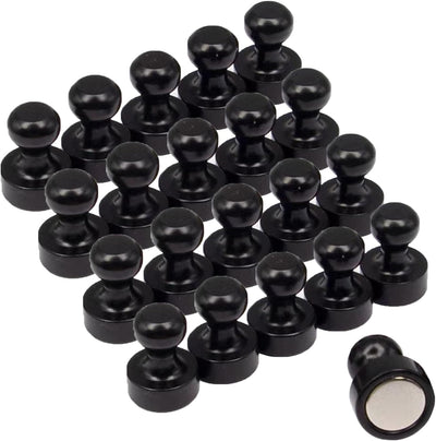 20 Imanes Negros para Nevera Pizarra Blanca Oficina Cocina