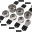 Set 7 Tazas y 8 Cucharas Medidoras Magnéticas Acero Inox Negro