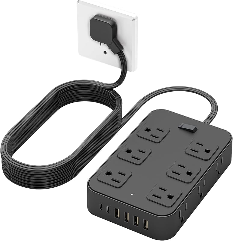 Multicontacto plano 12 tomas 6 USB con proteccion