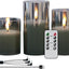 Velas LED parpadeantes control remoto gris cera real