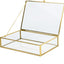 Caja vidrio vintage bisagras transparente para joyas