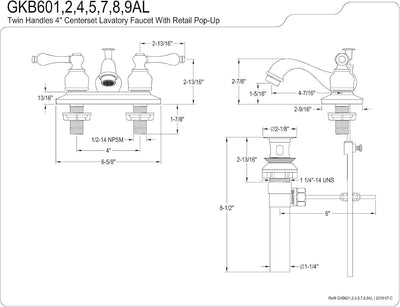 Grifo lavabo central 4pulg níquel cepillado con ventana
