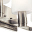 Vanidad 3 Luces Vidrio Opal Níquel Cepillado Baño 8.25x24