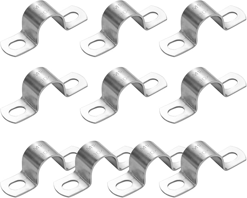 10 abrazaderas U acero inox 304 para tubo ID 45/64 pulg