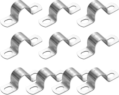 10 abrazaderas U acero inox 304 para tubo ID 45/64 pulg