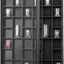 Vitrina 46 chupitos madera puerta acrílico negro