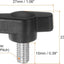 Perillas de agarre T negro M6 x 0.394pulg