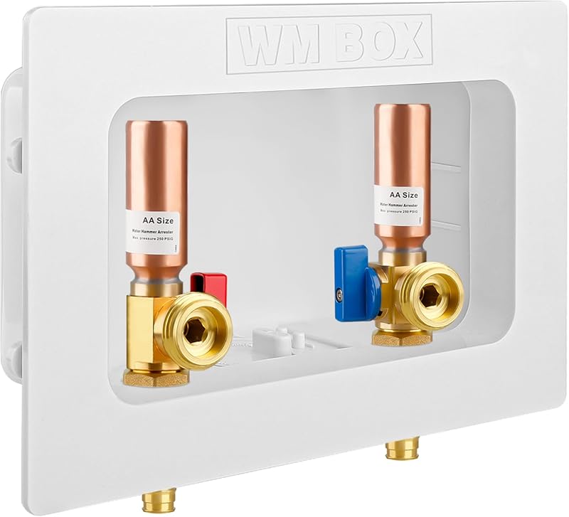 Caja drenaje lavadora conexión PEX-A 1/2 x MHT 3/4 válvula