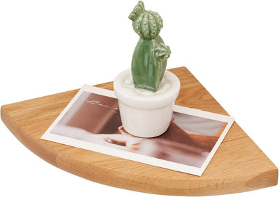 Estante esquinero roble 7" flotante para plantas baño cocina