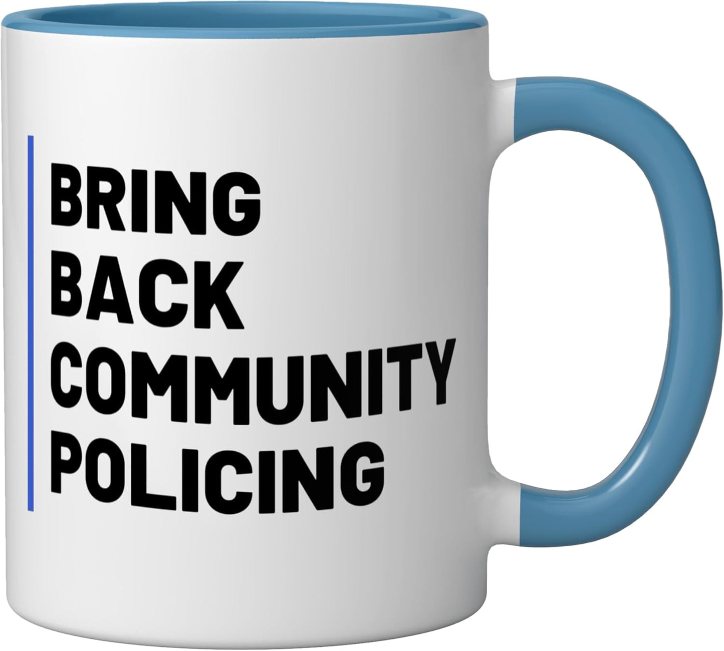 Taza Cerámica Policía Comunitaria Azul/Blanco