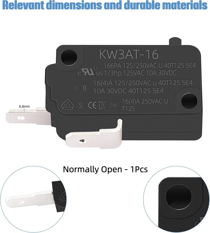 Repuesto interruptor puerta microondas KW7-0 16A 125V comp KW3AT-16