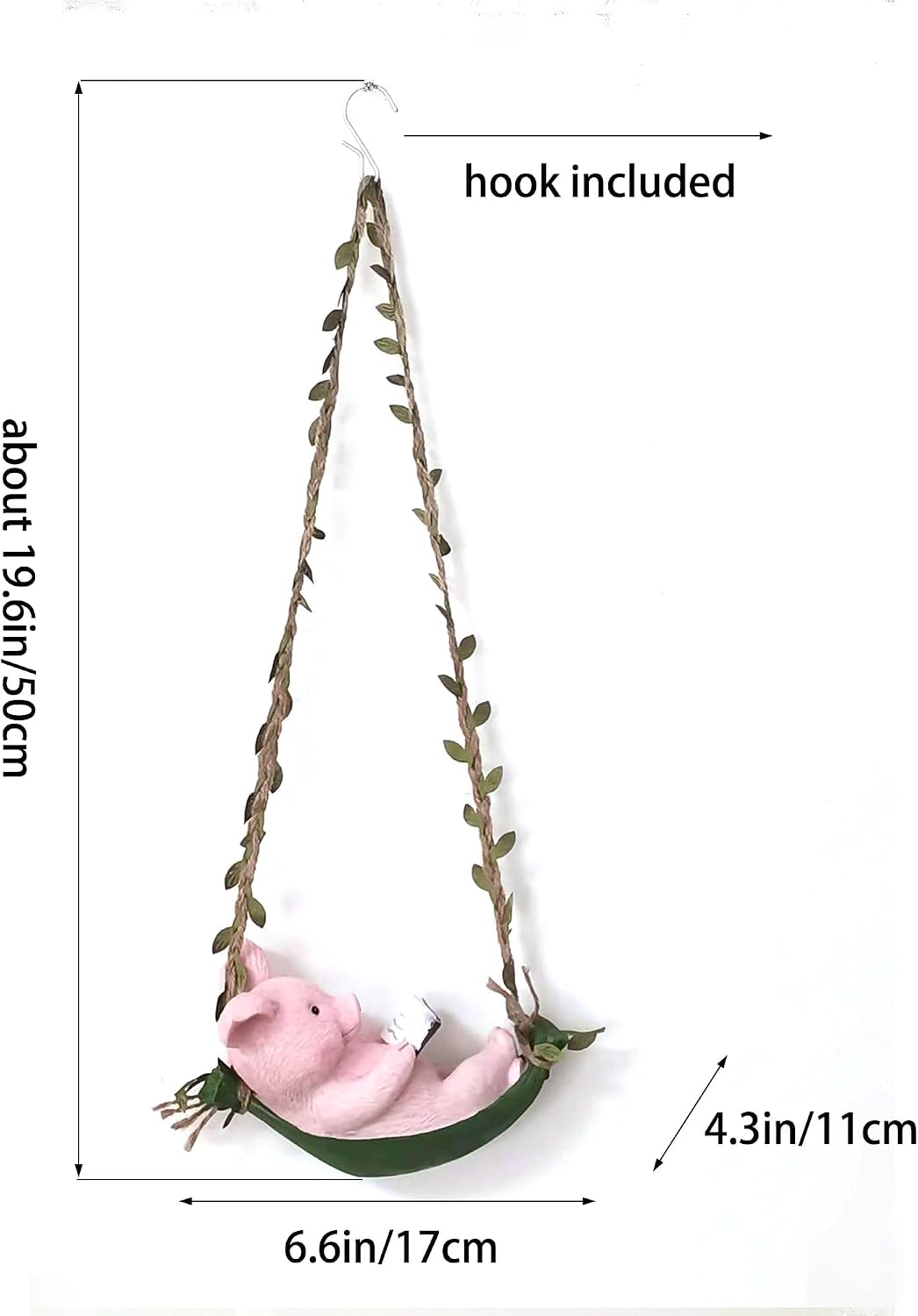 Hamaca colgante cerdo decoración jardín y hogar