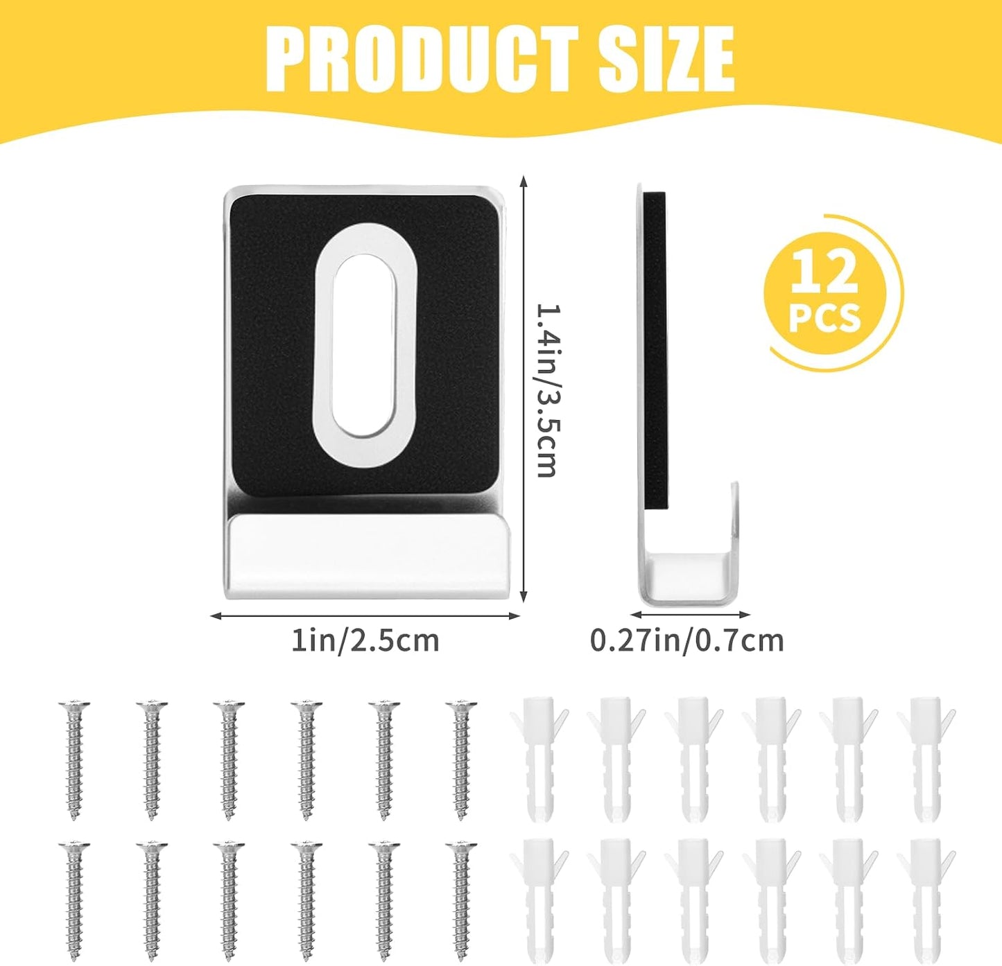 Kit 12 clips soporte espejo metal ganchos s para pared