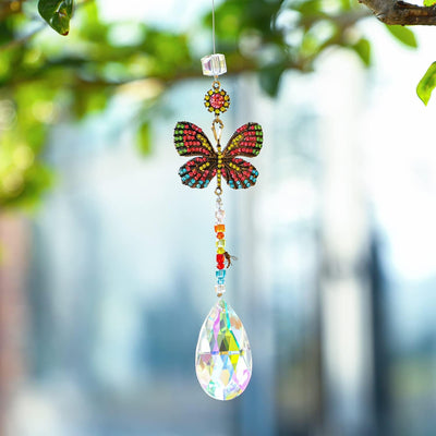 Atrapasueños colgante mariposa cristal decoración hogar coche