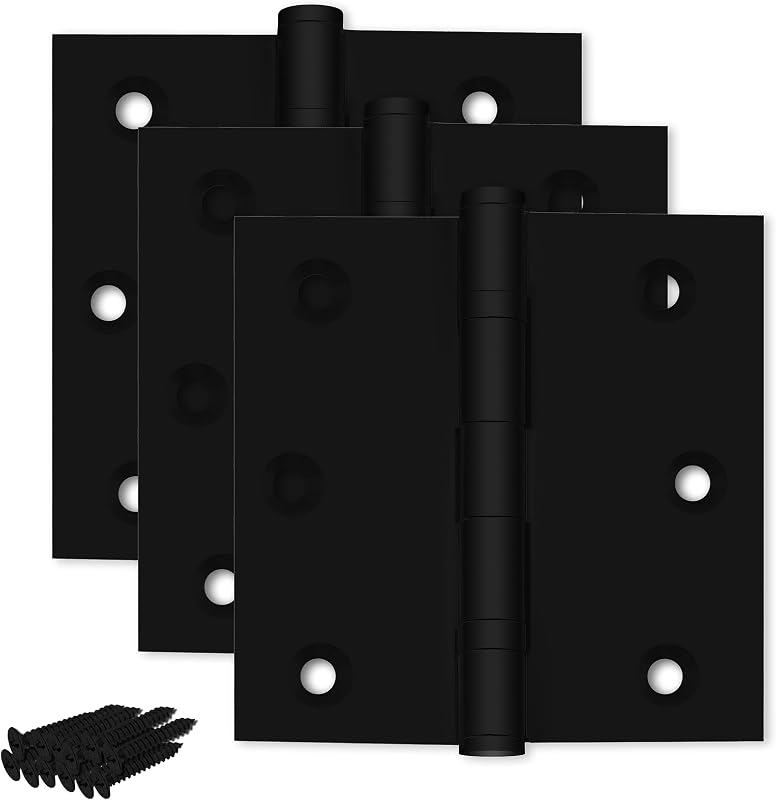 Bisagra puerta latón negro mate 3x3" set 3