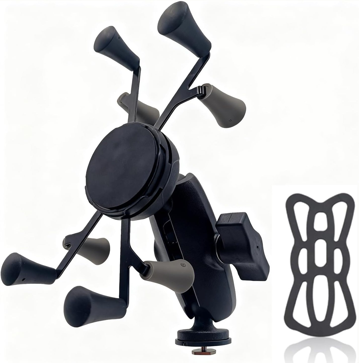 Soporte teléfono riel brazo doble enchufe 1pulg comp kayak