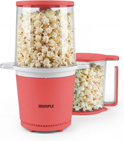 Máquina de palomitas Air Popcorn Maker con taza medidora, sin aceite, color rojo