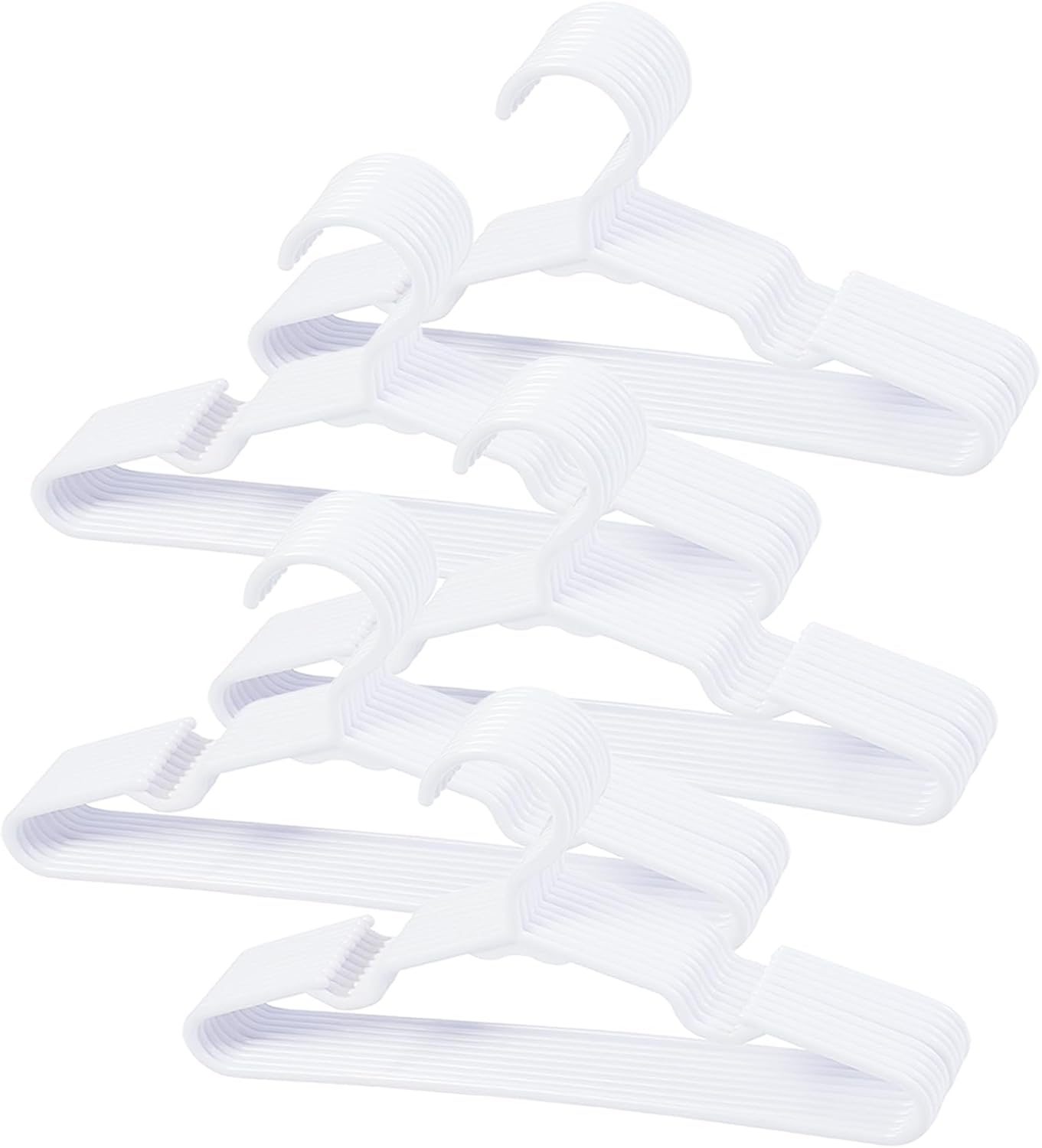 50 Perchas Blancas Antiderrap para Bebés