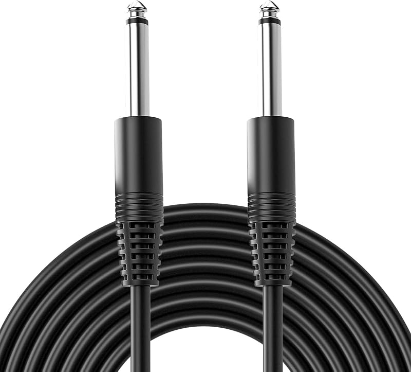 Cable instrumento 1/4pulg compatible guitarra bajo batería 6ft
