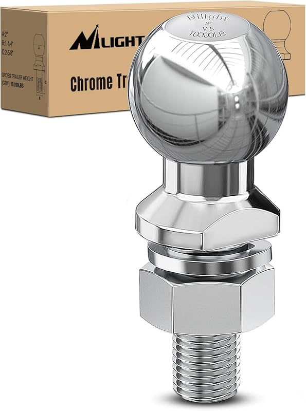 Bola enganche remolque cromada 2pulg ajuste universal gris