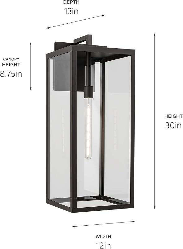 Lámpara pared exterior con cristal transparente