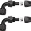 Adaptador manguera PTFE 90grados aluminio negro 2pzas