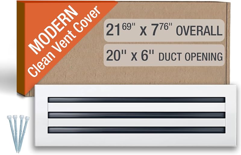 Cubierta ventilación AC 20x6 blanca decorativa