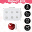 Molde silicona cereza 6 cavidades para chocolate y pasteles blanco